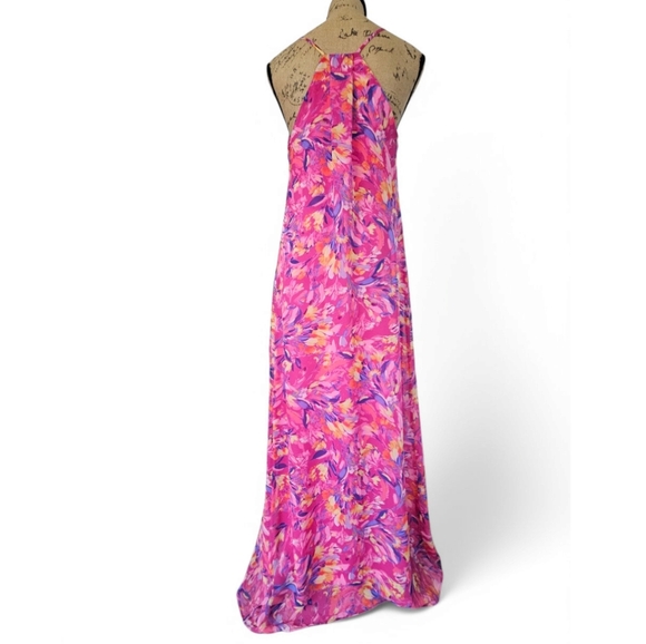 Nicole Miller Floral Charmeuse Slip Maxi Dress, Size S - Picture 4 of 8